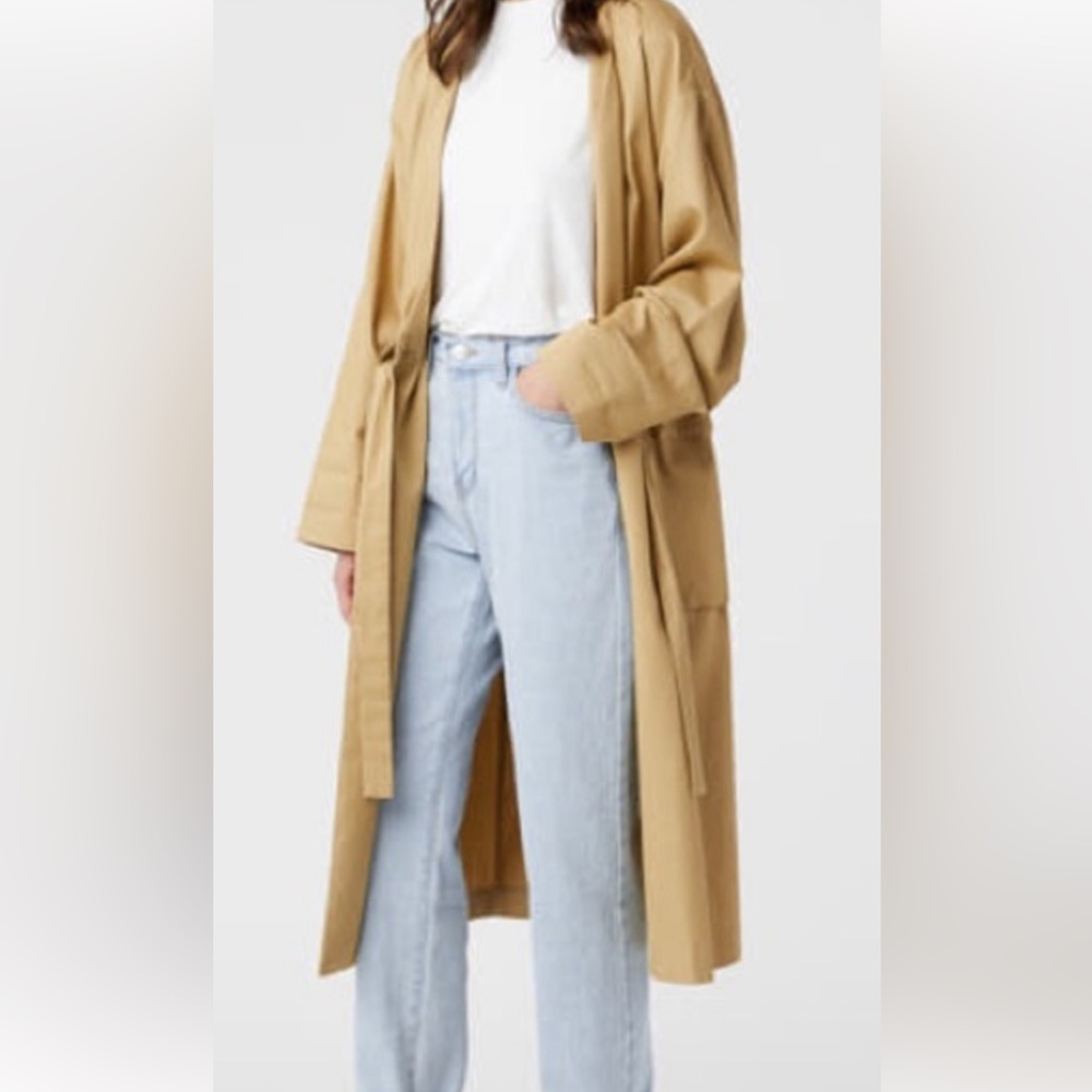 OAK + FORT Trench Coat, Size large, Beige. NWT.